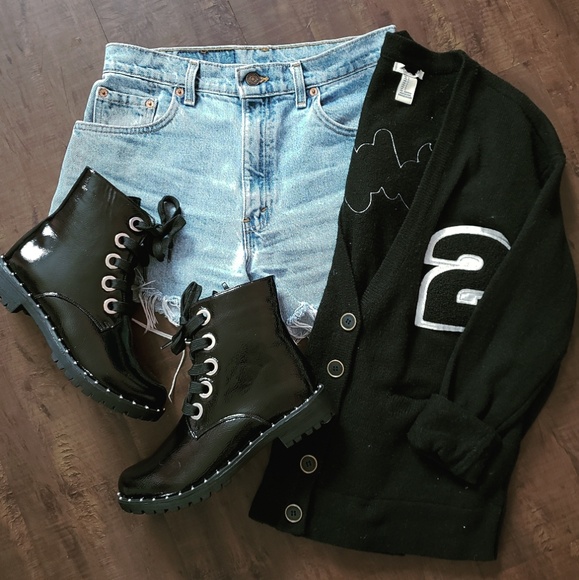 🚨LAST PAIR//The Harper// black combat boots - Picture 5 of 6